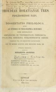 Cover of: Comoediae Horatianae tres: prolegomenon pars.