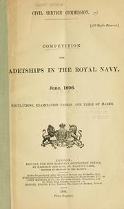 Cover of: Competition for cadetships in the Royal Navy, June 1896