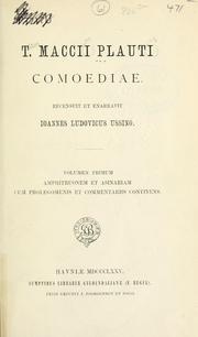 Cover of: Comoediae. by Titus Maccius Plautus