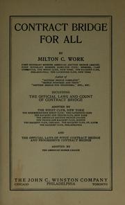 Cover of: Contract bridge for all by Milton Cooper Work