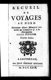 Cover of: Recueil de voyages au nord by J.-Frédéric Bernard, J.-Frédéric Bernard