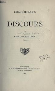 Cover of: Conferences et discours by A. B. Routhier