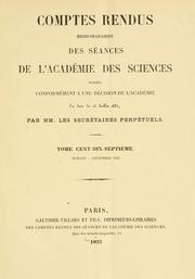 Cover of: Comptes rendus hebdomadaires des séances de l'Académie des sciences by Académie des sciences (France), Académie des sciences (France)