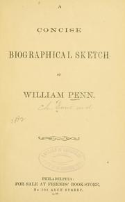 Cover of: A concise biographical sketch of William Penn.