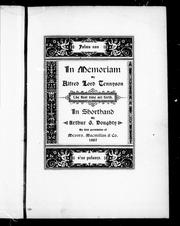 Cover of: In memoriam by by Alfred Lord Tennyson ; the first time set forth in shorthand by Arthur G. Doughty
