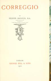 Cover of: Correggio by Selwyn Brinton