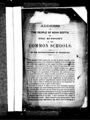 Cover of: Address to the people of Nova Scotia on the support of the common schools