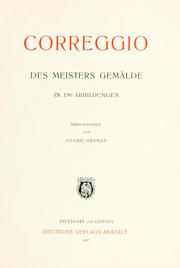 Cover of: Correggio: des Meisters Gemälde.