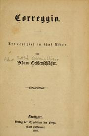 Cover of: Correggio: Trauerspiel in fünf Akten