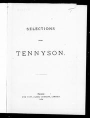 Cover of: Selections from Tennyson