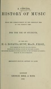 Cover of: A concise history of music by H. G. Bonavia Hunt