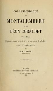 Cover of: Correspondance de Montalembert et de Léon Cornudet 1831-1870