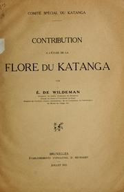 Cover of: Contribution à l'étude de la flore du Katanga
