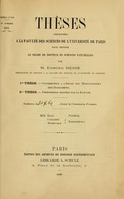 Cover of: Contribution a l'etude des monocystidées des Oligochètes by Edmond Hesse