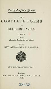 Cover of: The complete poems of Sir John Davies.