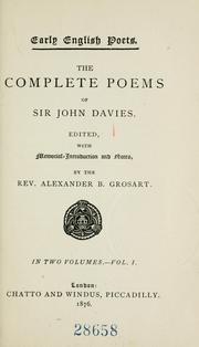 Cover of The complete poems of Sir John Davies