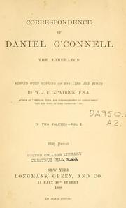 Cover of: Correspondence of Daniel O'Connell, the liberator