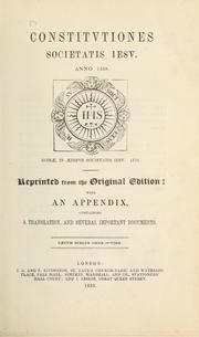 Cover of: Constitutiones Societatis Iesu. by Jesuits.
