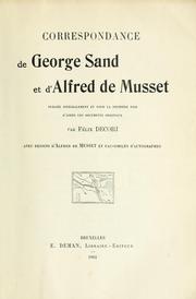 Cover of: Correspondance de George Sand et d'Alfred de Musset by George Sand