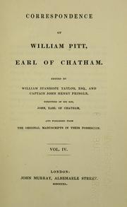 Cover of: Correspondence of William Pitt, Earl of Chatham by William Pitt Earl of Chatham