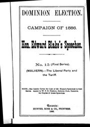 Cover of: The Liberal party and the tariff (Malvern)