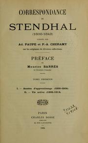 Cover of: Correspondance de Stendhal (1800-1842)