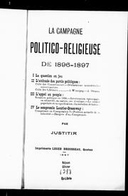 Cover of: La campagne politico-religieuse de 1896-1897