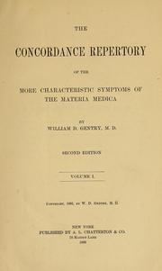 Cover of: The concordance repertory of the more characteristic symptoms of the materia medica