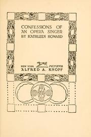 Cover of: Confessions of an opera singer