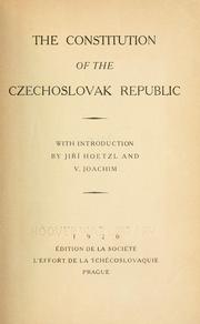 Cover of: The constitution of the Czechoslovak Republic by Czechoslovakia.