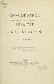 Cover of: concordance to FitzGerald's translation of the Rubáiyát of Omar Khayyám