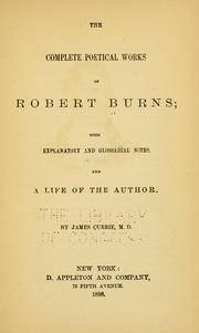 Cover of: The complete poetical works of Robert Burns by Robert Burns
