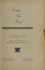 Cover of: Cookery for today by Ann Batchelder