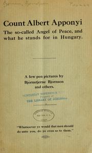 Cover of: Count Albert Apponyi