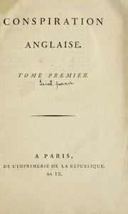 Cover of: Conspiration anglaise.