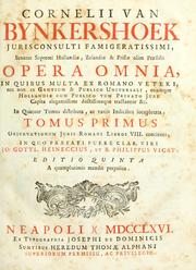Cover of: Cornelii van Bynkershoek ... Opera omnia ... by Cornelis van Bijnkershoek