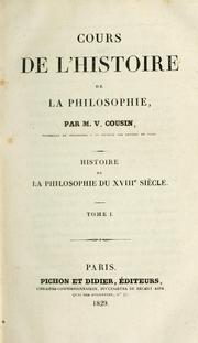 Cover of: Cours de l'histoire de la philosophie: histoire de la philosophie du XVIIIe siècle