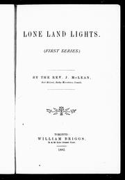 Cover of: Lone land lights: (first series)