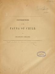 Cover of: Contributions to the fauna of Chile
