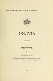 Cover of: Bolivia.: Memorial