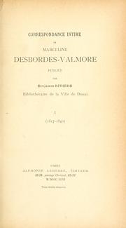 Cover of: Correspondance intime.: Publiée par Benjamin Rivière.