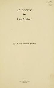 Cover of: corner in celebrities