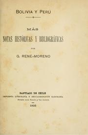 Cover of: Bolivia y Perú by Gabriel René Moreno