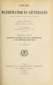 Cover of: Cours de mathématiques générales professé à la Faculté des Sciences de Paris en 1919-1920 by Ernest Vessiot
