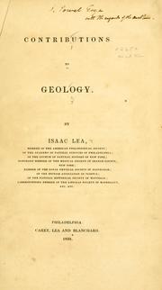Cover of: Contributions to geology. by Isaac Lea