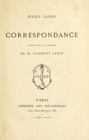 Cover of: Correspondance.: Publié avec le concours de Clément Janin.