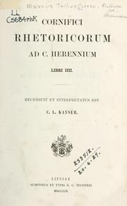 Cover of: Cornifici rhetoricorum ad C. Herennium, libri IIII