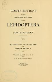 Cover of: Contributions to the natural history of the Lepidoptera of North America ...