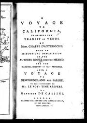 Cover of: A voyage to California to observe the transit of Venus by Mons. Chappe d