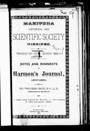 Cover of: Notes and comments on Harmon's journal 1800-1820 by George Bryce